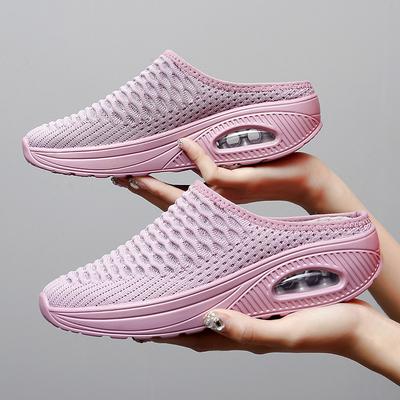 Mesh Damen Freizeitschuhe Leichtgewichtige Luftpolster Damen Sport-Sneaker Outdoor Flache Walking-Schuhe Sommer Strand-Slipper Sandale