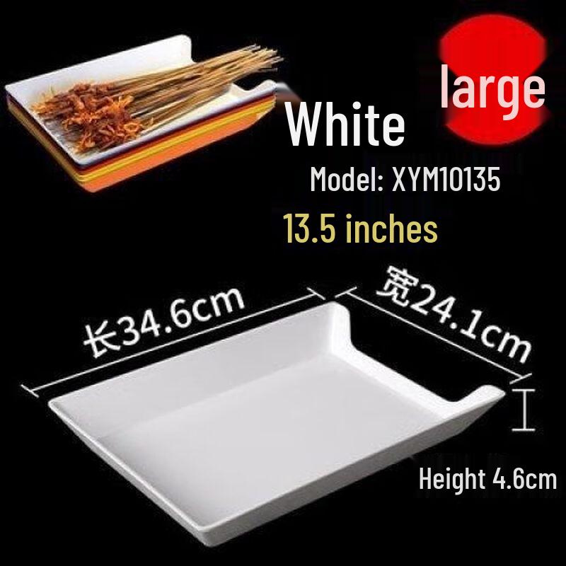 Jijun Square Plastic Imitation Porcelain Hotpot Serving Trays - 10 Pack