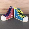 Tie Shoes Montessori Tie-Up Shoe Puzzle Toy Wearing Shoes with Shoelaces Toy  Kids Gift