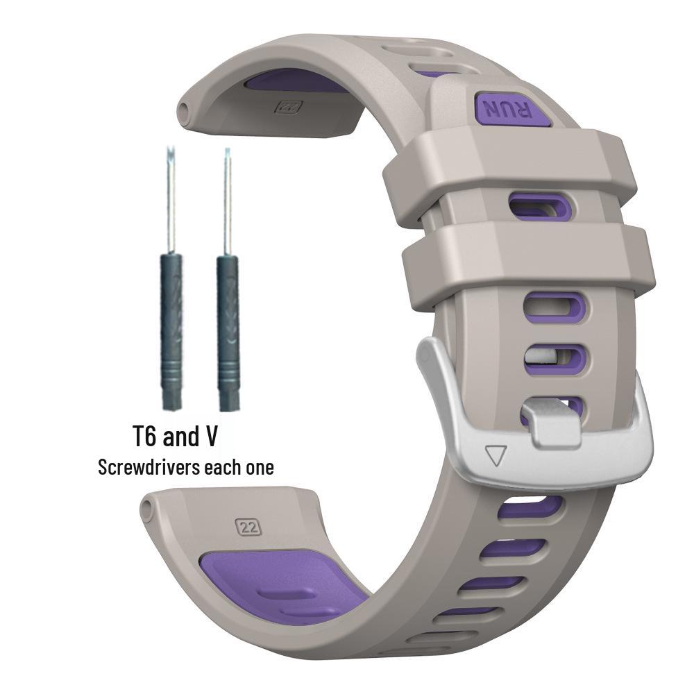Совместимый двухцветный силиконовый ремешок для Garmin Forerunner 970 22mm