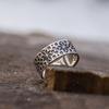 Huajie Retro Geometrisch Silber Gravur Unisex Ringe Bankett Party Exquisiter Ring Zubehör Trend