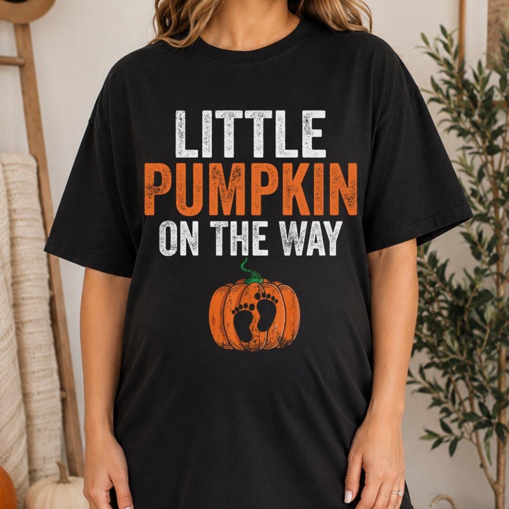 Little Pumpkin On The Way Shirt, Halloween Pregnancy Announcement Tee, Expecting Mom Halloween Gift