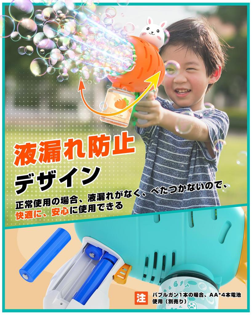 EagleStone Electric Bubble Gun Toy Set of 2 with 4 Spare Bottles, 10 Bubble Holes, LED Light, and LED Lights. Perfect for Kids, Weddings, Camping,