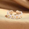 Silver-Plated Daisy Flower Open Ring for Women - Elegant High-End Design