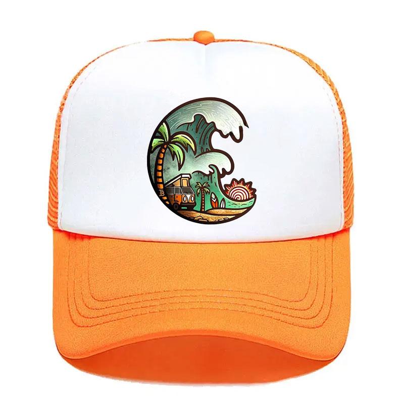 For Fishing Fish Logo Mesh Trucker Hat Fashion Unisex Women Advertising Travel Team Baseball Caps Truker Hats Snapback Cap
