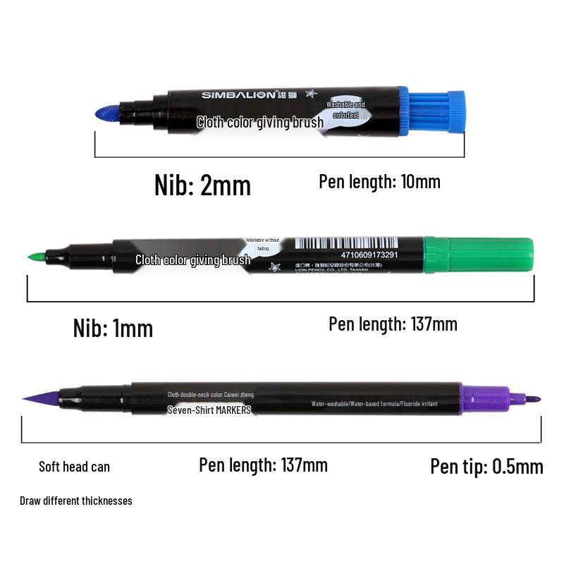 Lion Fabric Paint Pen TM-6: Multicolor Art Paint Set for DIY Canvas Shoes & Kids' Projects