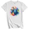 Afghan Hound Rainbow Watercolor Portrait Dog Lover T-Shirt - Afghan Hound Gift