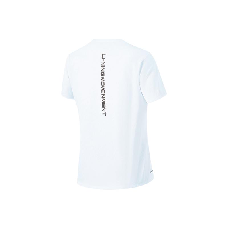 Li-Ning Einfarbiges Schnelltrocknendes Atmungsaktives Rundhals-Kurzarm-T-Shirt Damen Oberteile Blau YTSU154-4