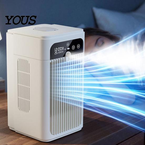 Dual Cooling System Fan Portable Air Cooler Fan, 3 in 1 Cooling, Humidifying & Charging, Mini Evaporative Car Camping Conditioner with Mist,