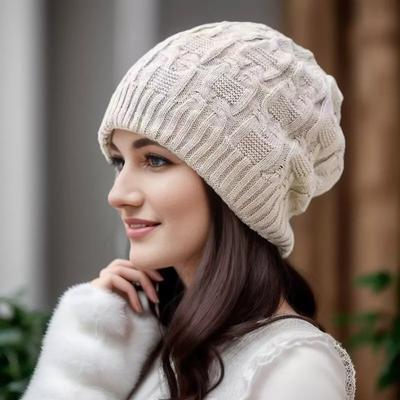 Warm Knitted Women Hats Mens Ladies Beanie Unisex Slouchy Hat Winter Ski Cap