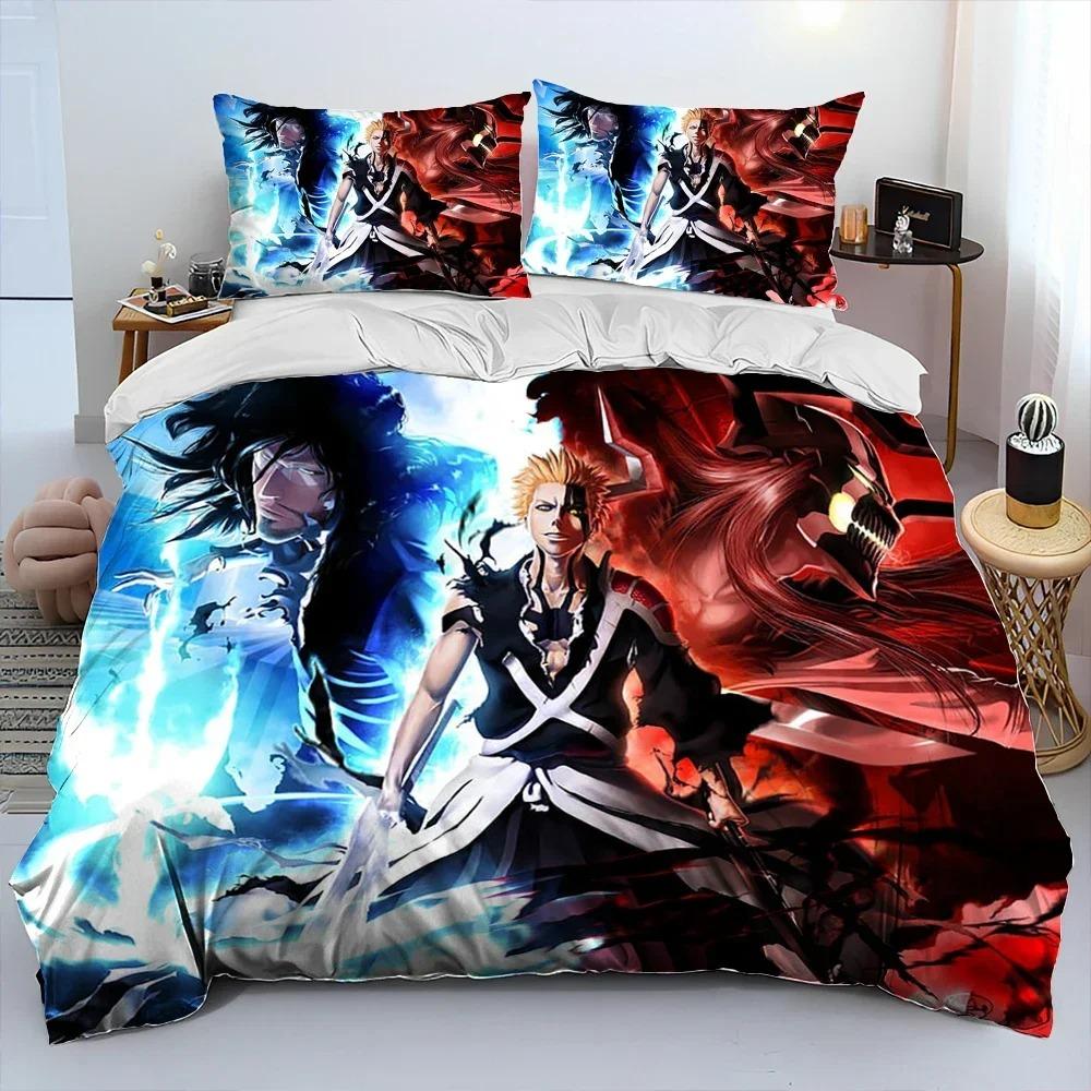 3D Anime Bleach Japan Cartoon Bedding Set Bedroom Soft Modern Bedspreads Comefortable Duvet Cover Quilt Cover And Pillowcase