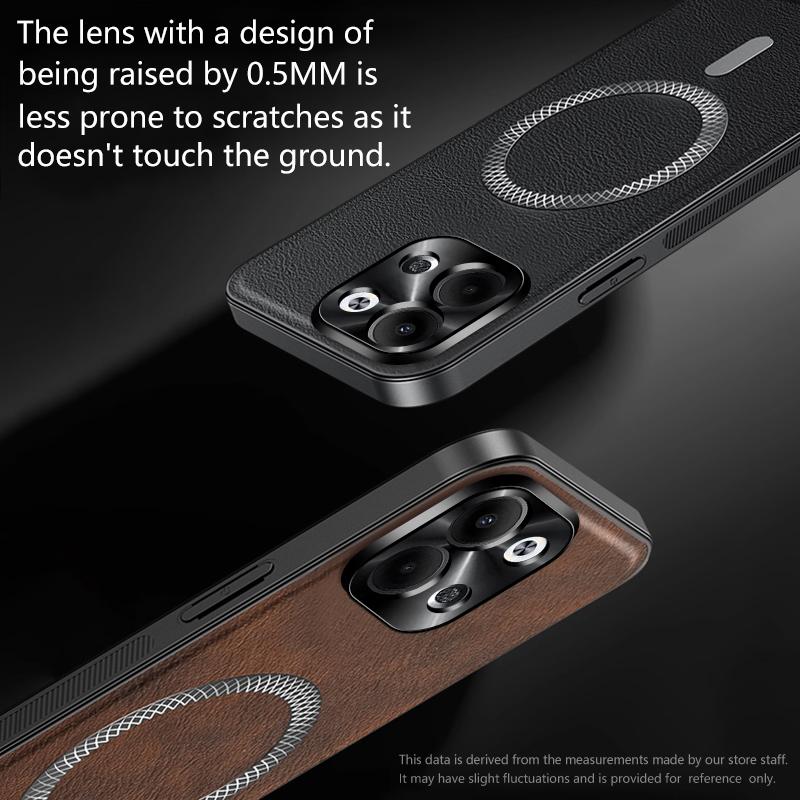 For Oppo Reno 9 Pro Plus Case Magnetic Elegant Leather Wear-Resistant Lens Fully Covered Non-Slip Grip Edge Cover Shell