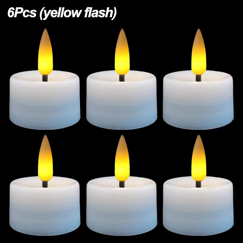 6/12pcs Flashing LED Candles Light Battery Powered Flickering Tea Light Flameless Fake Candles Birthday Wedding Party Decoration