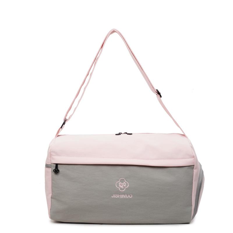 

Set tie rod going out short trip bag light fashion portable sports fitness bag Korean version student luggage storage bag розовый