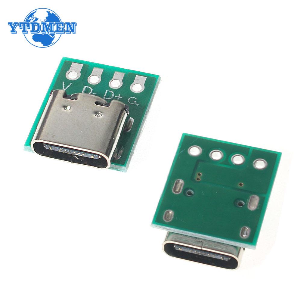 10 STÜCKE TYP C Leiterplatte 3.1 Typ C Stecker 16P Test-Leiterplattenplatte Adapteranschlussbuchse für Datenleitungskabelübertragung