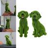 Garden Flocked Dog Statue Decor Flocking Dog Figurine for Yard Backyard Lawn