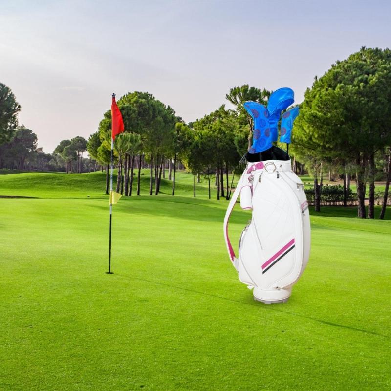 3 ks Voděodolné Potahy na hlavy golfových holí Koženka PU Potah na hlavu golfové hole Vzor ozubeného kola Potah na hlavu fairwayového woodu Golfové příslušenství