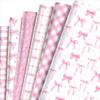 12pcs New DIY Wrapping Paper Pink Bow Hand Craft Gift Wrapping Paper 6 Patterns Packaging Paper Wedding
