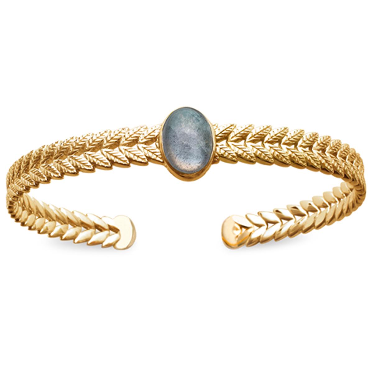 

Les Trésors De Lily [Q4645] - Позолоченный браслет «Клеопатра» из золотого лабрадорита (пшеничный колос) - 58 мм - 12x8 мм