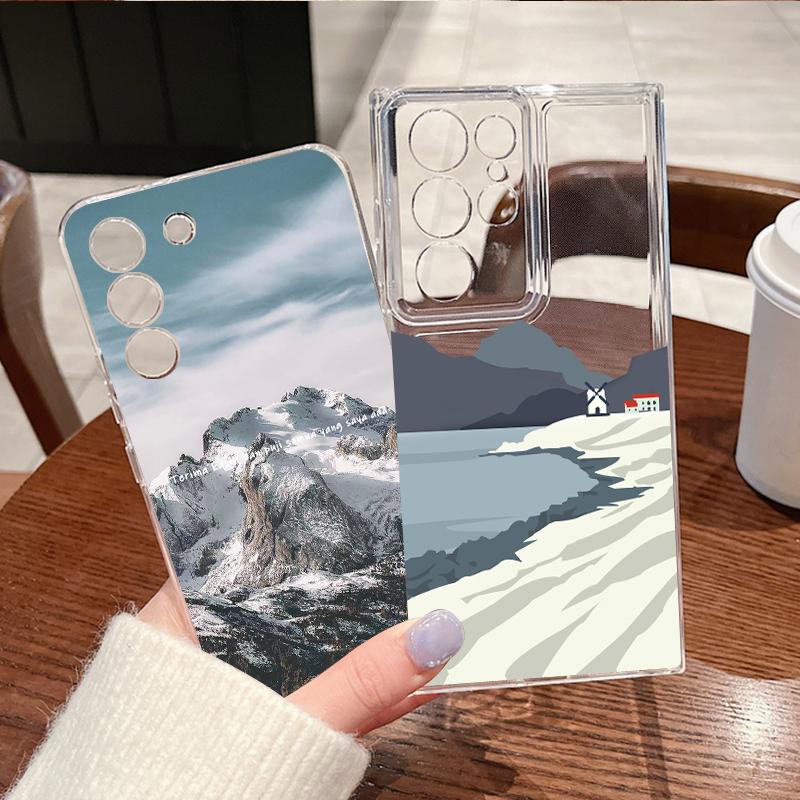 Hülle mit Landschaftsmuster für Samsung Galaxy S26 S25 S24 Ultra S23 S25 FE A57 A17 A37 A16 A56 A55 A15 A35 A36 Weiche TPU-Handyhülle