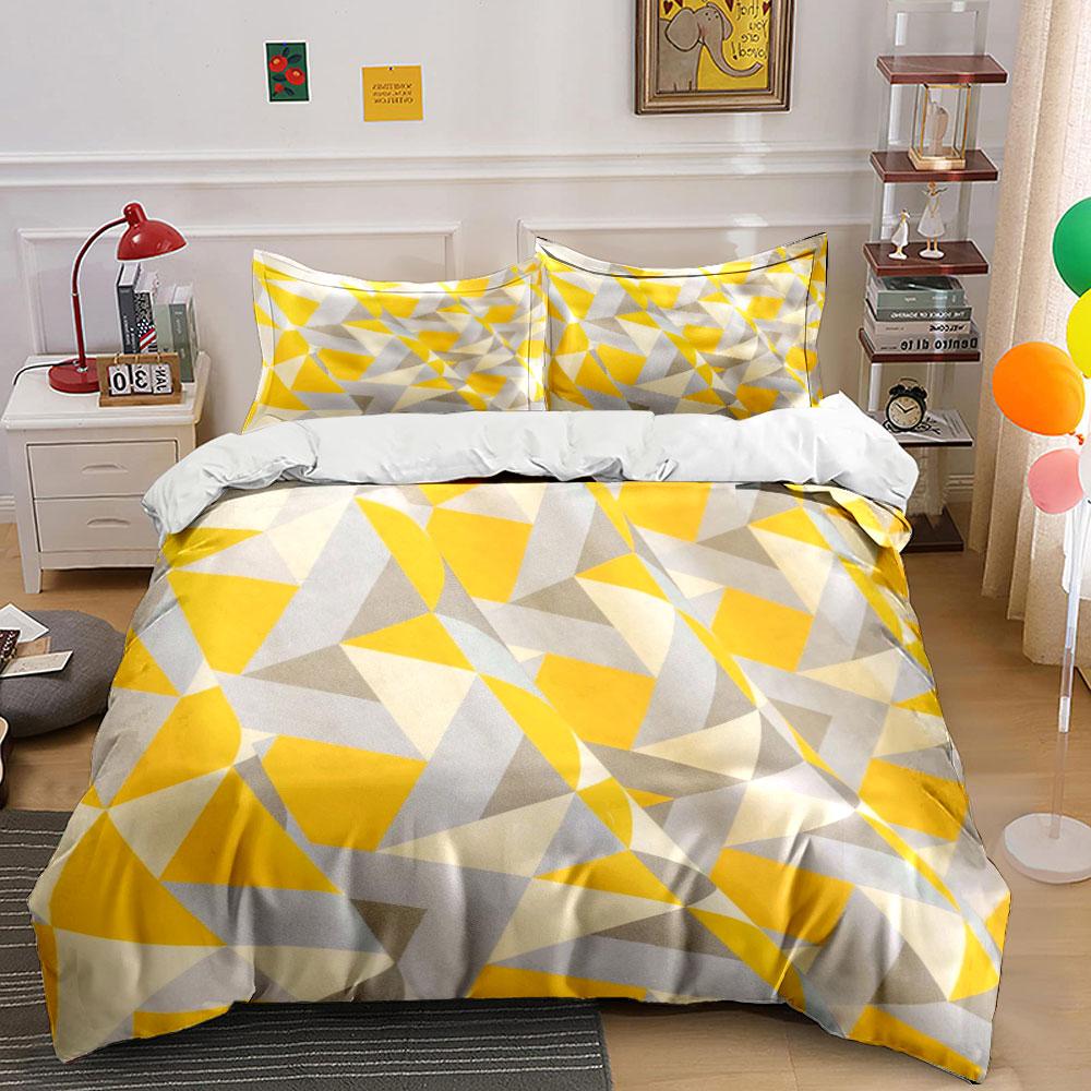 Geometrisches Muster Drei-teiliges Bettwäsche-Set Mehrere Größen Kinder- und Schlafzimmer für Erwachsene Exquisites 3-teiliges Bettwäsche-Set, Geschenk