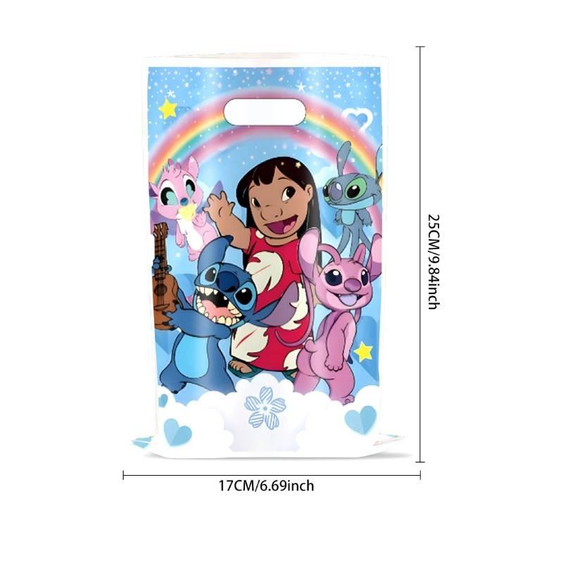 Kids Party Stitch Candy Bags With Plastic Material For Birthday Decor Gifts And