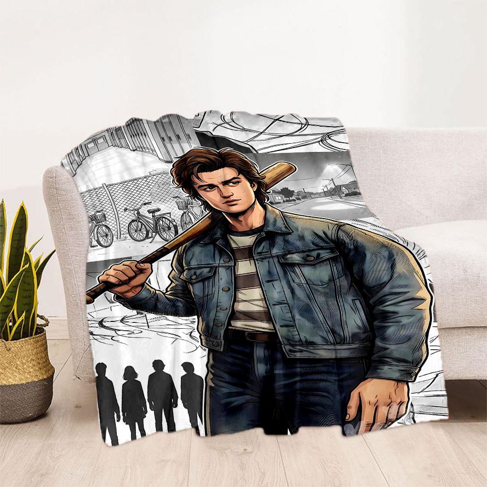 Stranger Things Artwork Suitable Blanket for Offices, Travel, Living Rooms Also a Good Gift for Friends and Family Suitable for All Seasons.