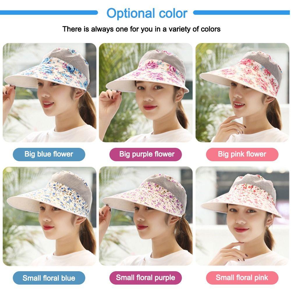 Wide Brim Summer Sun Hats Sun-shading Sun-protection Beach Cap Simple Printed Peaked Cap  Summer