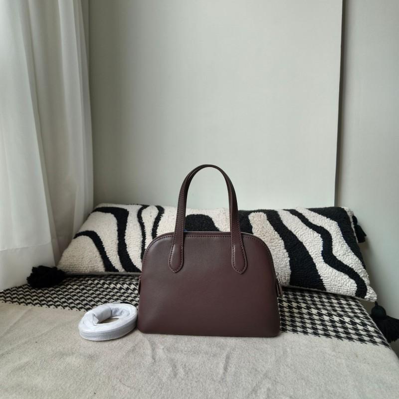 Genuine Leather Shell Crossbody Bag Women Minimalist Top-Grain Cowhide Handbag With Zip Small Size 22x5x15cm