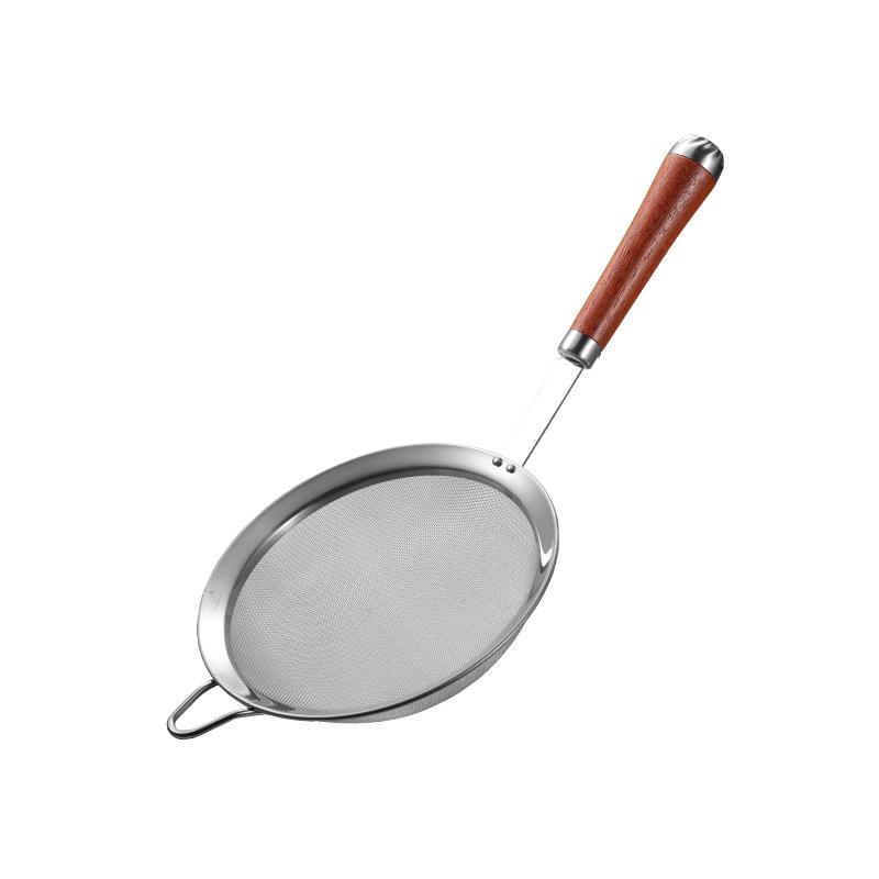 80 Maschen Edelstahl Schaumlöffel Sieb mit langem Holzgriff Küchen Kochöl Filter Saft Sieb Frittier Sieb Schöpflöffel