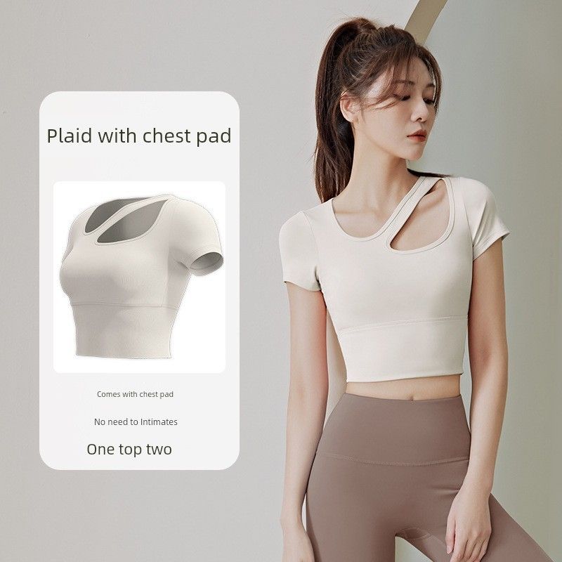 

Одежда для тренировок Женская летняя тонкая куртка для йоги с коротким рукавом Дышащая сетка Красный Профессиональный приталенный вид Бег Быстросохнущая футболка для упражнений Ivory short sleeve S