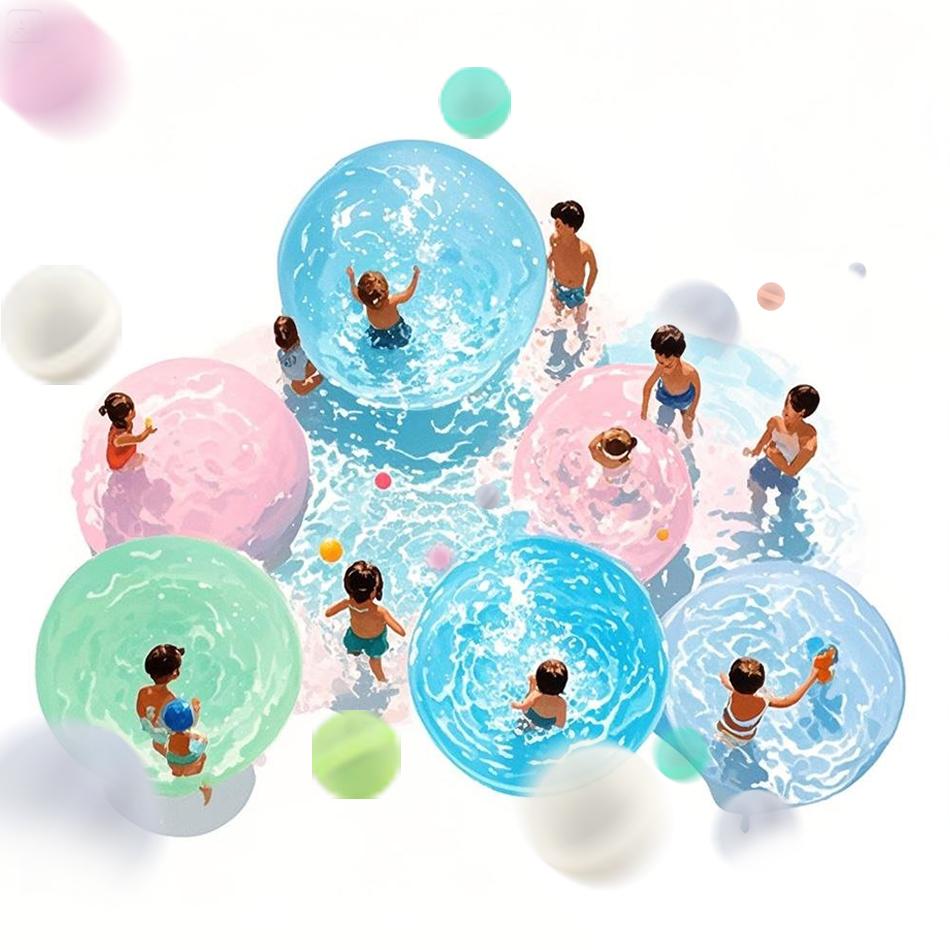 6-60Pcs Reusable Water Balloons Quick Fill Self Sealing Water Bomb For Summer Games Children'S Adult Outdoor Activities Toy Gift