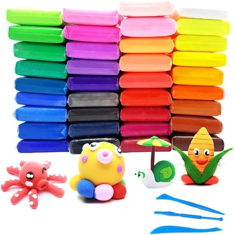 Eclet (Pack Of 12) Air Dry Clay, Colorful Children Soft Clay, Creative Art Crafts, Gifts For Kids-Multi Color. Non-Toxic