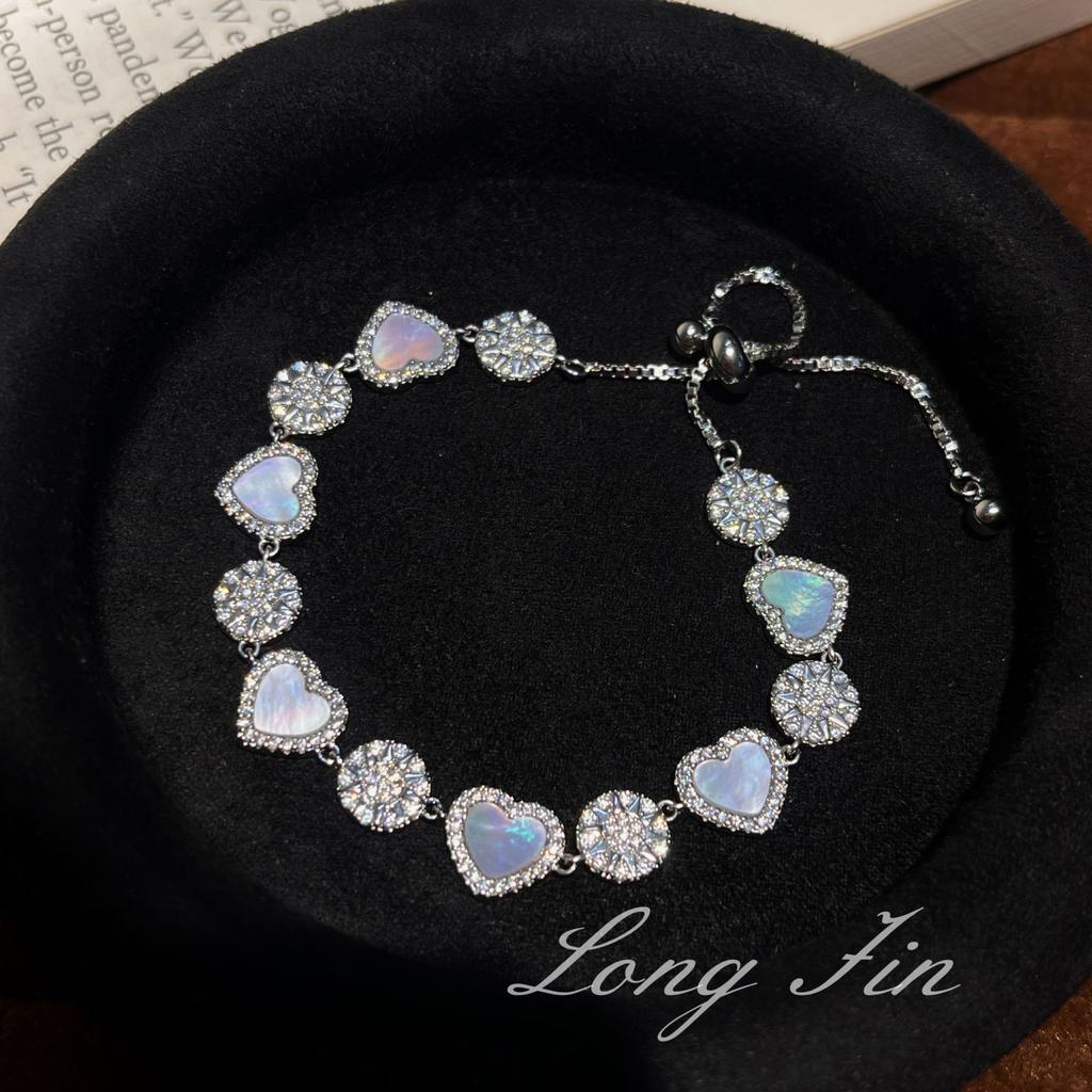 French Retro Sweet Shell Love Bracelet Niche Girl Heart Versatile High Sense Fashion Design Light Luxury Jewelry