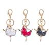 Ballerina Keychain for Women Girls Sparkling Rhinestone Ballet Dancer Keyring Pendant Alloy Bag Charm for Purse Wallet Car Keys