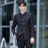 Teluoman New Chinese Style Stand Collar Zhongshan Suit Blazer