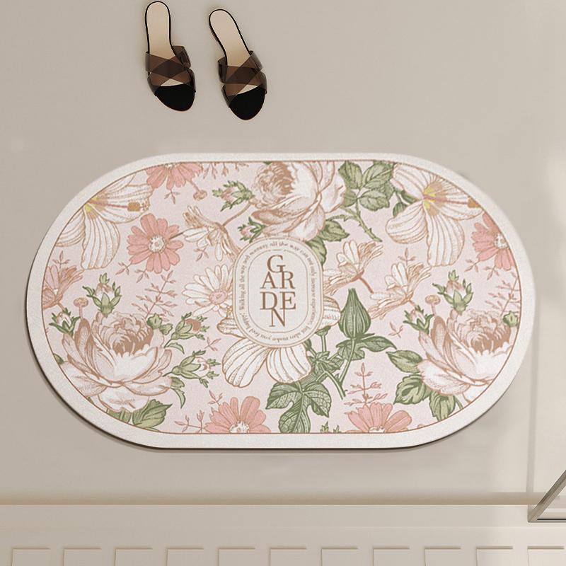 

Super Absorbent Bath Mat Rubber Bathroom Rug Non-slip Entrance Doormat Nappa Skin Floor Mats Toilet Carpet Kitchen Area Rugs S 40X60CM