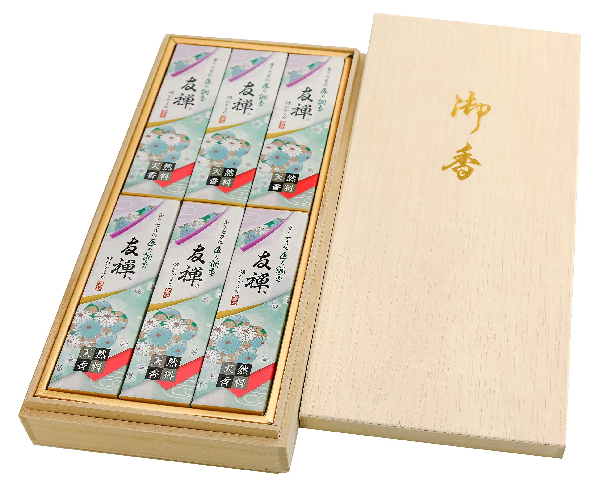 

[Упаковка с цветком лотоса] Baikundou Takumi no Chosen Юдзэн Благовония, 6 коробок [Коробка из павловнии] Сделано в Японии, остров Авадзи, благовония Baikundou,