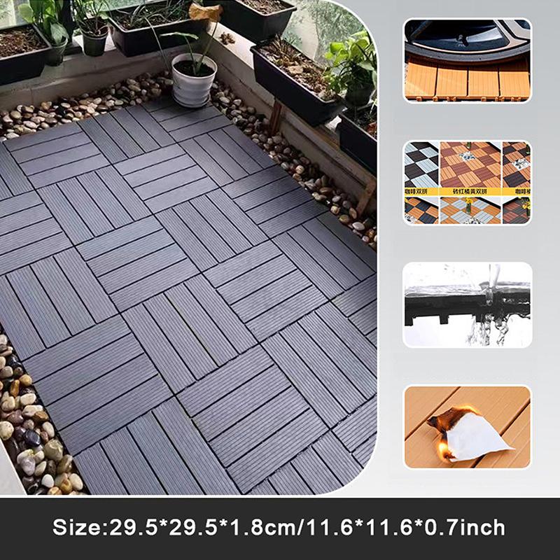 Diy Plastic Wood Flooring For Balcony Bathroom Courtyard Garden Terrace - Outdoor Splicing Waterproof Anti-Slip Floor Mat