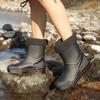 New rain shoes men's medium tube non-slip waterproof shoes fashionable outdoor water boots warm short tube rubber shoes men's fashion
