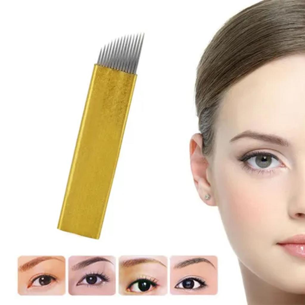 Permanent Eyebrow Tattoo Pen Manual Handheld Tattooing Microblading Pen Eyebrow Manual Tattooing Pen with Needles