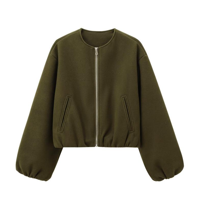 Popular Spring Autumn Fashion Versatile New Women's Clothing Round Neck Jacket Coats