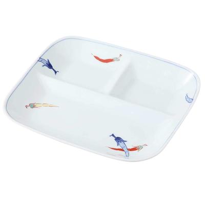 Hamada Hasami Ware Wayama Kiln Divider Plate 25 X 22 Cm Dyed Nishiki Pepper 204814 White Approx.