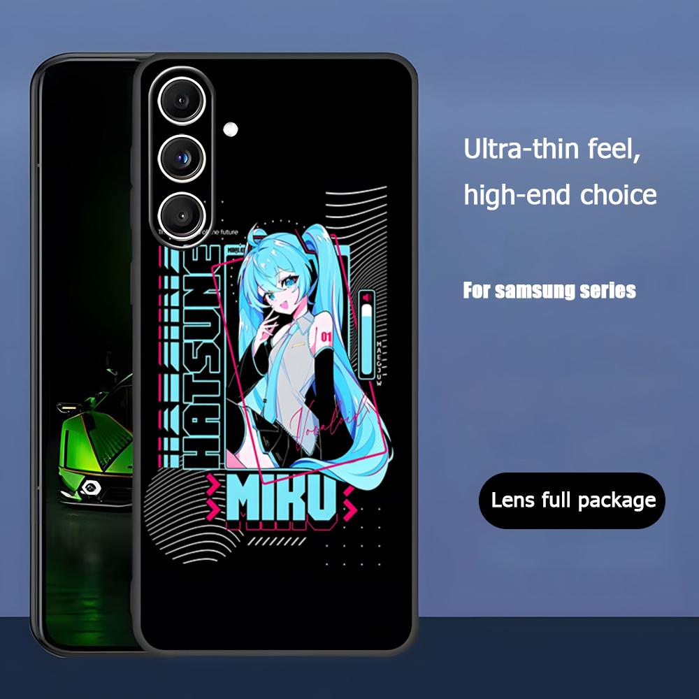 Hatsun M-MikuES Hot Anime Cool Phone Case For Samsung Galaxy S25 S24 S23 S22 S21 S20 Plus Ultra Note20 Soft Black