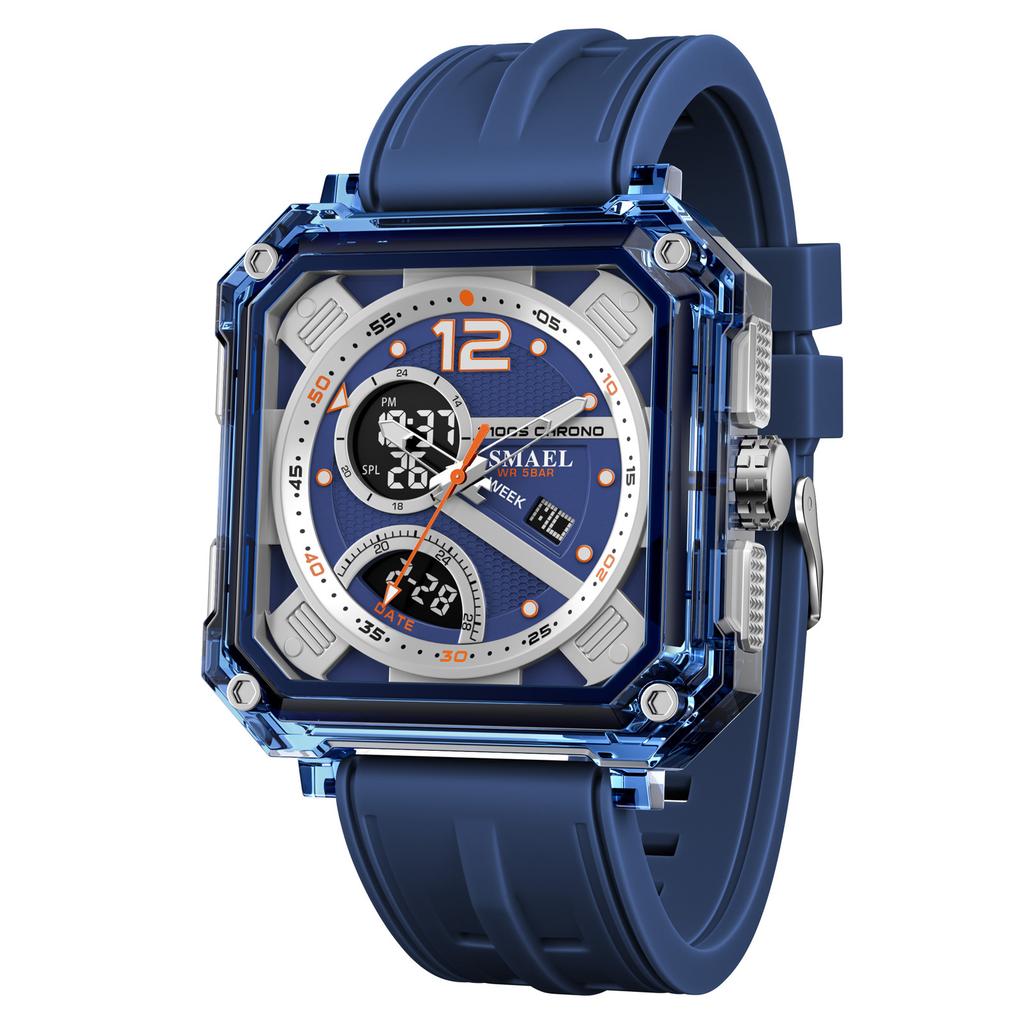 Military Watches Men Watch  New 50M Waterproof Wristwatch Stopwatch Alarm LED Light Digital Watches 8121 Men's Sports Watch