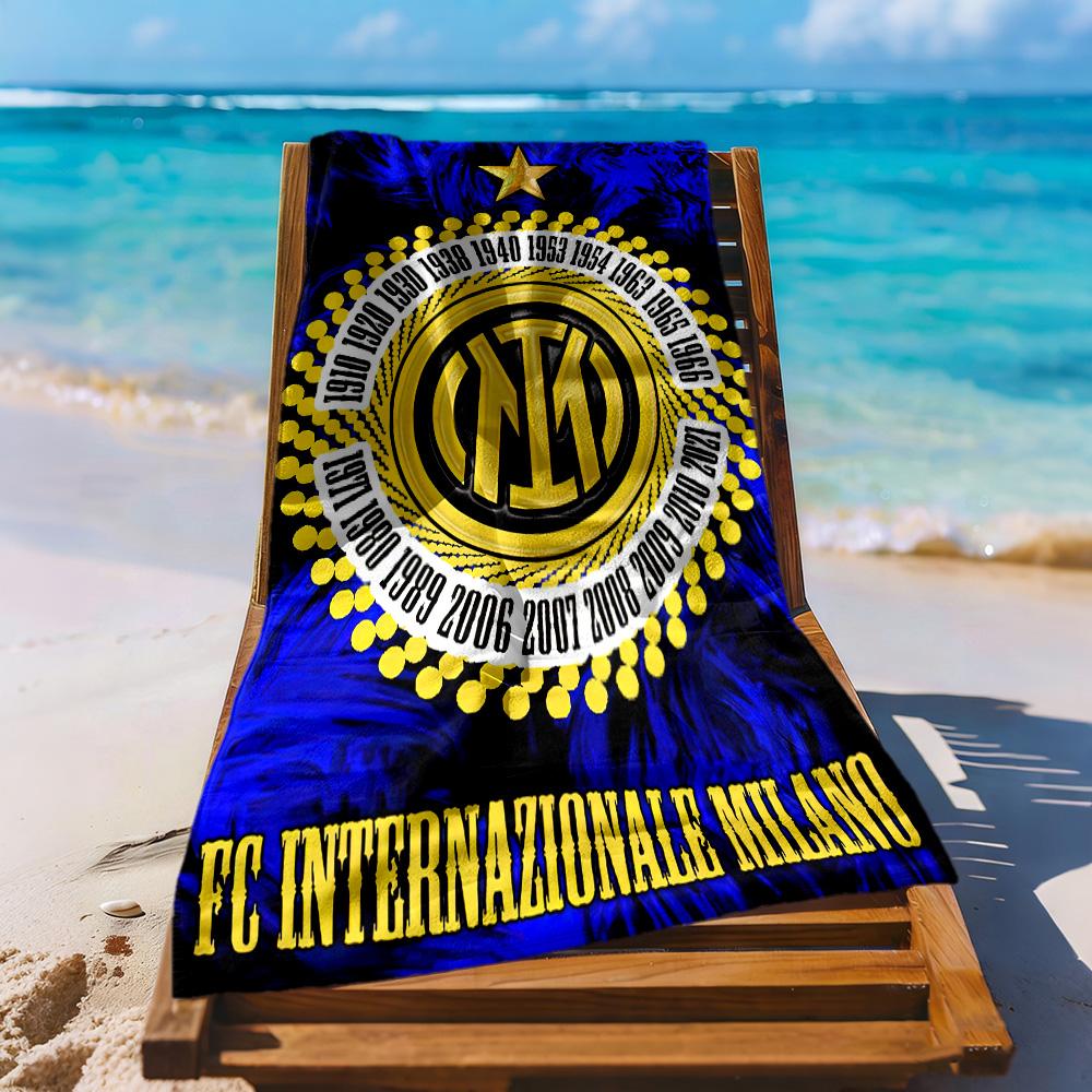 Inter Milan Beach Towel Quickdry Soft Microfiber Comfortable Lightweight Suitable For Swimming Gym Camping Yoga Vacation