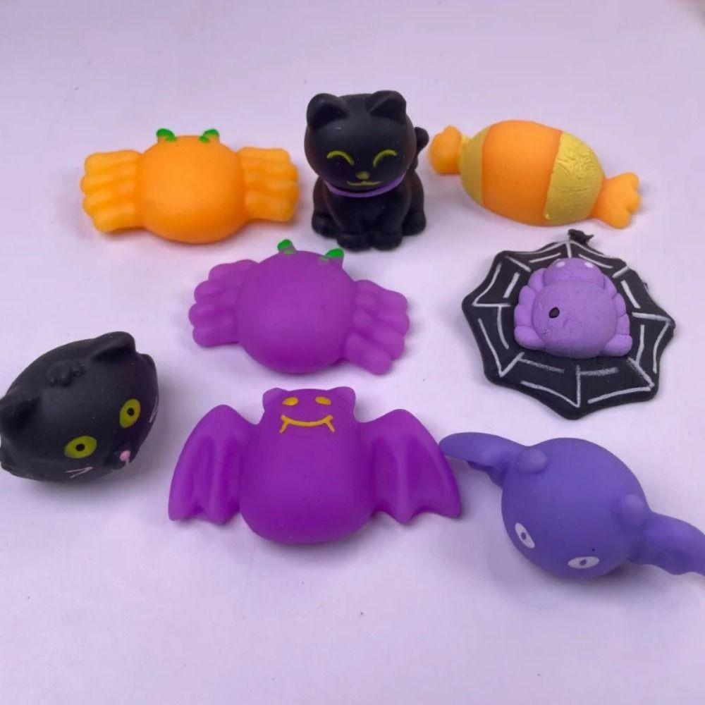 10pcs Spider Halloween Pumpkin Squeeze Toy Slow Rebounce Pinch Compression Toy Party Game