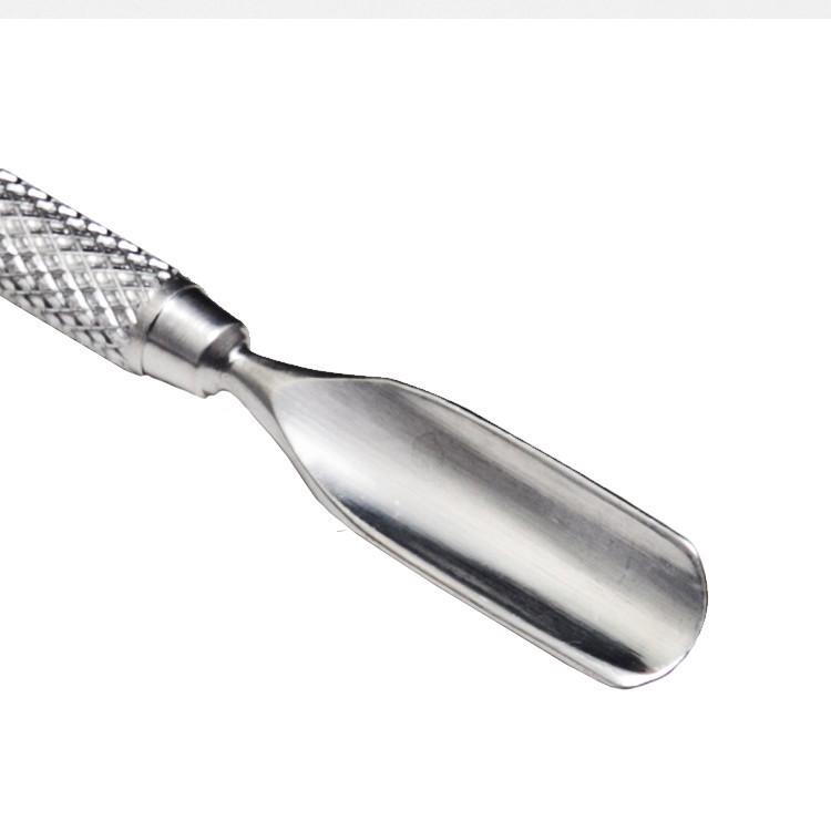 Stainless Steel Cuticle and Nail Tool Set: Double-Headed Pushers and Large Dead Skin File.