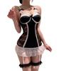 Sex Underwear Pure Lace Suspender Skirt Sexy Deep V Uniform Abstinence Qqny Pajama Set