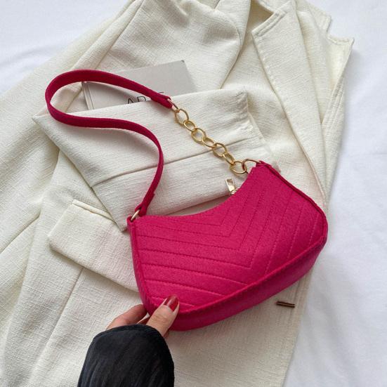 Women Felt Underarm Bag Fashion Shoulder Bag Stylish Top Handle Bag Quilted Handbag Stylish Hobo Bag for Shopping Dating Commuting